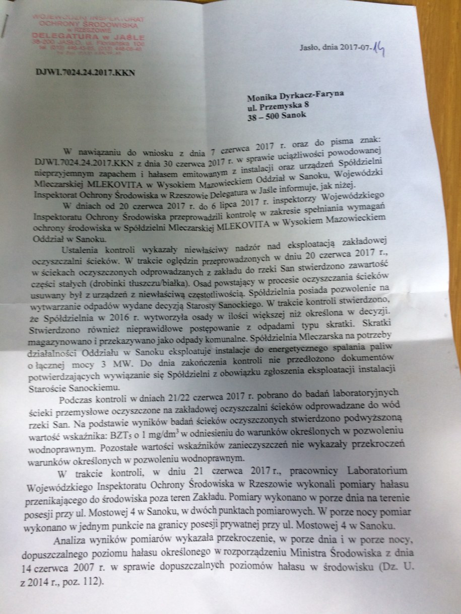 Pismo po kontroli przeprowadzonej przez inspektorów /Paweł Pawłowski /RMF FM