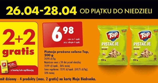 Pistacje 2 + 2 gratis w Biedronce! /Biedronka /INTERIA.PL