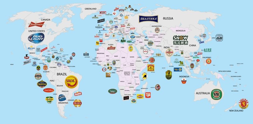 Piwna mapa świata /vinepair.com /materiały prasowe