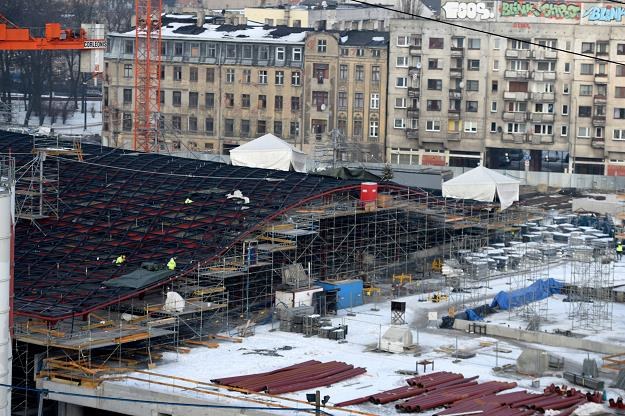 Plac budowy nowego dworca Łódź Fabryczna /PAP