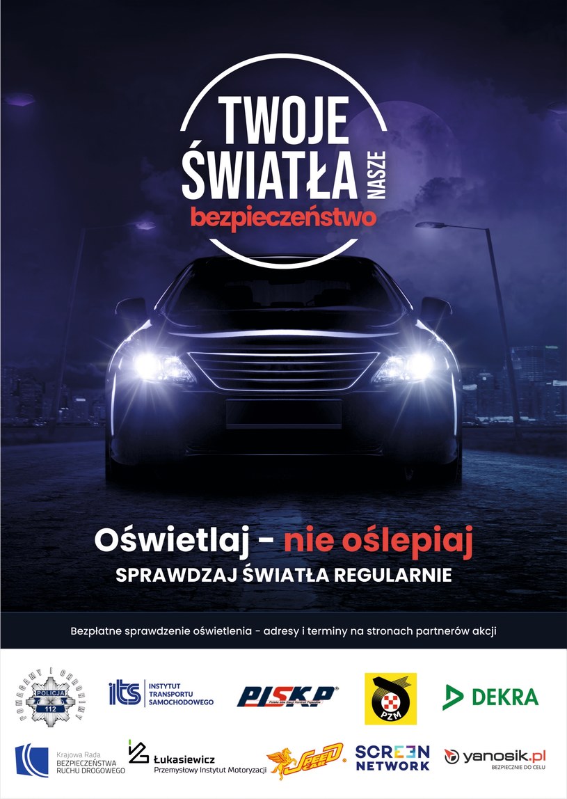 Plakat akcji „Twoje światła – Nasze bezpieczeństwo” /fot. piskp.pl /