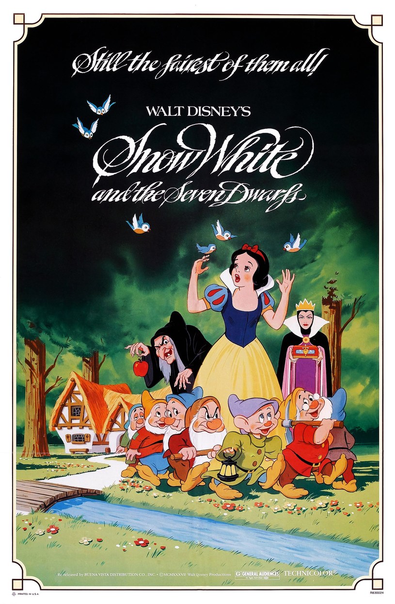 Plakat filmu "Królewna Śnieżka i siedmiu krasnoludków" (1937) /LMPC /Getty Images
