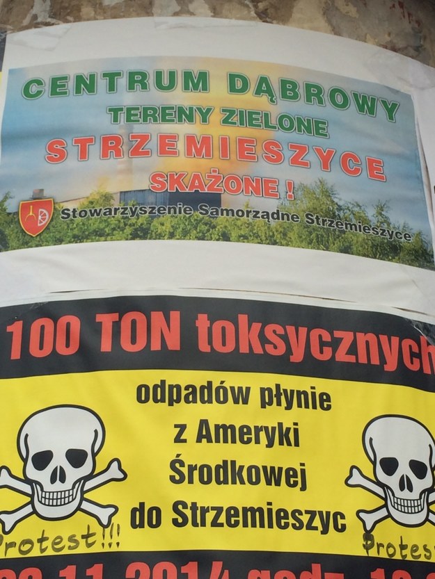 Plakat informujący o proteście mieszkańców Dąbrowy Górniczej /Marcin Buczek /RMF FM