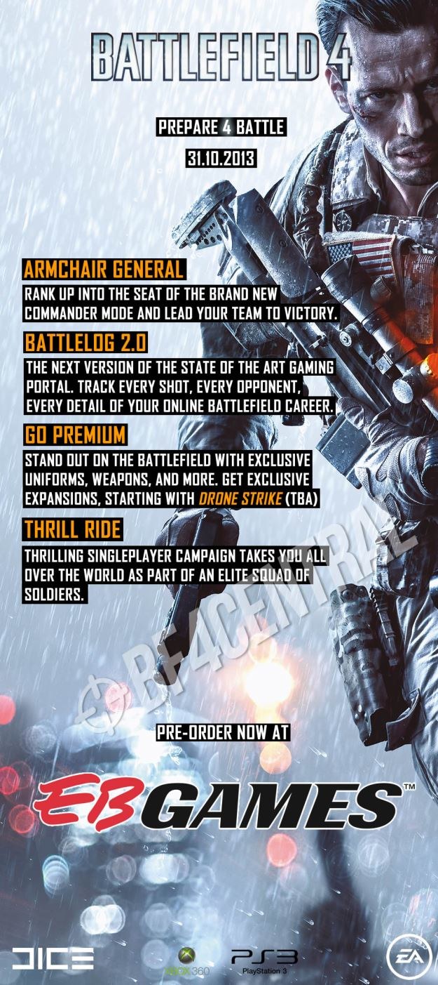 Plakat promocyjny gry Battlefield 4 został ujawniony na łamach serwisu bf4central.com /materiały prasowe