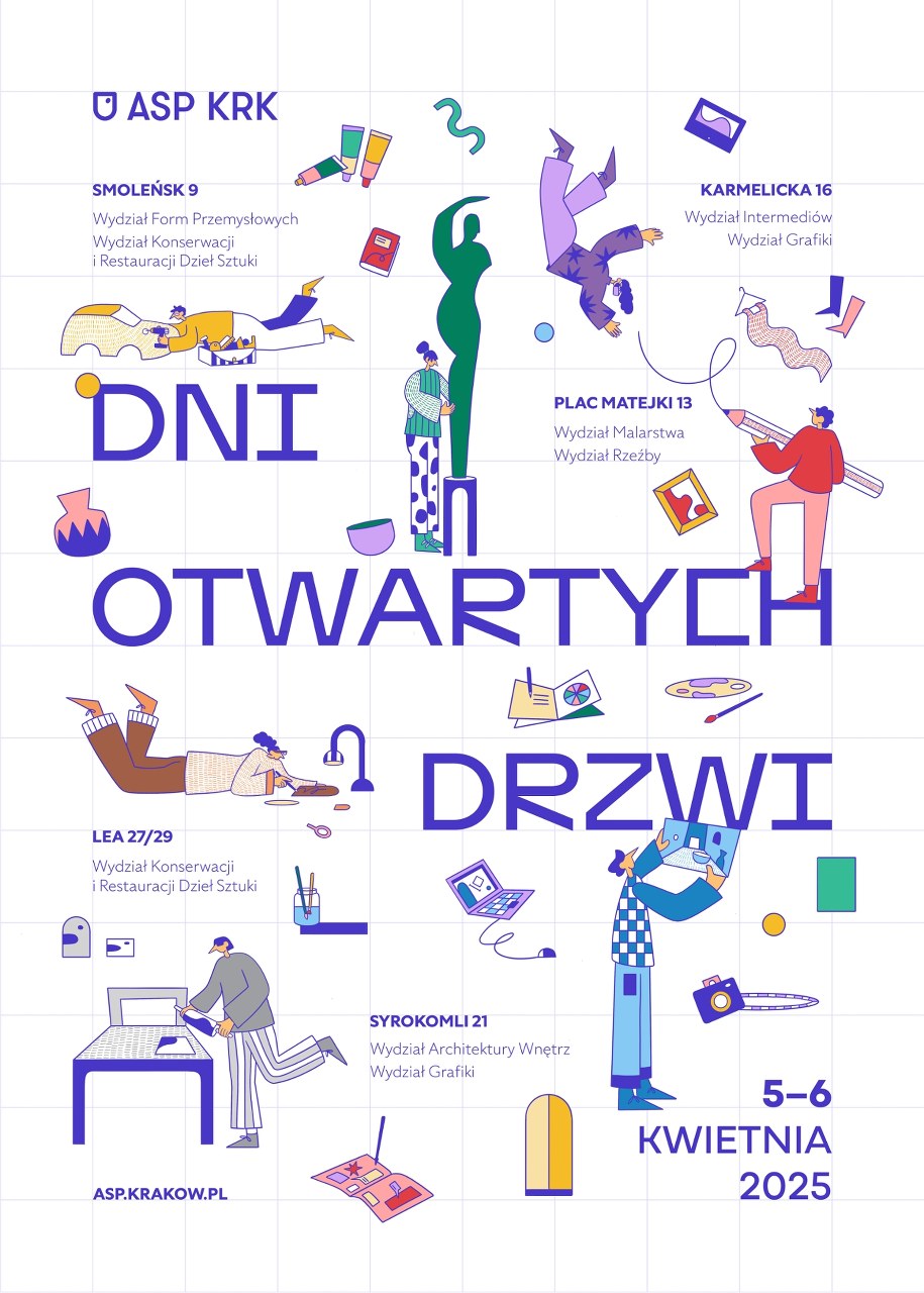 Plakat promujący dni otwarte ASP w Krakowie /