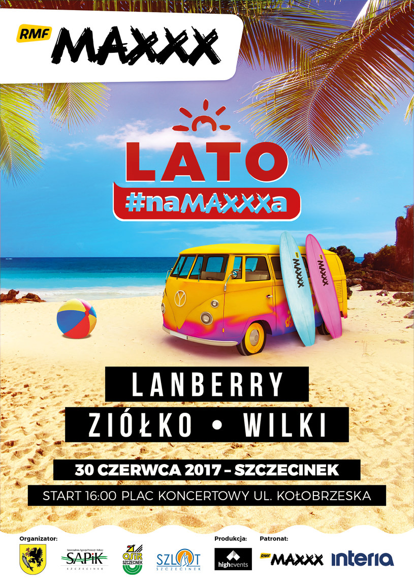Plakat reklamujący "Lato #naMAXXXa" w Szczecinku /.