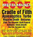 Plakat reklamujący Metalmanię 2005 /