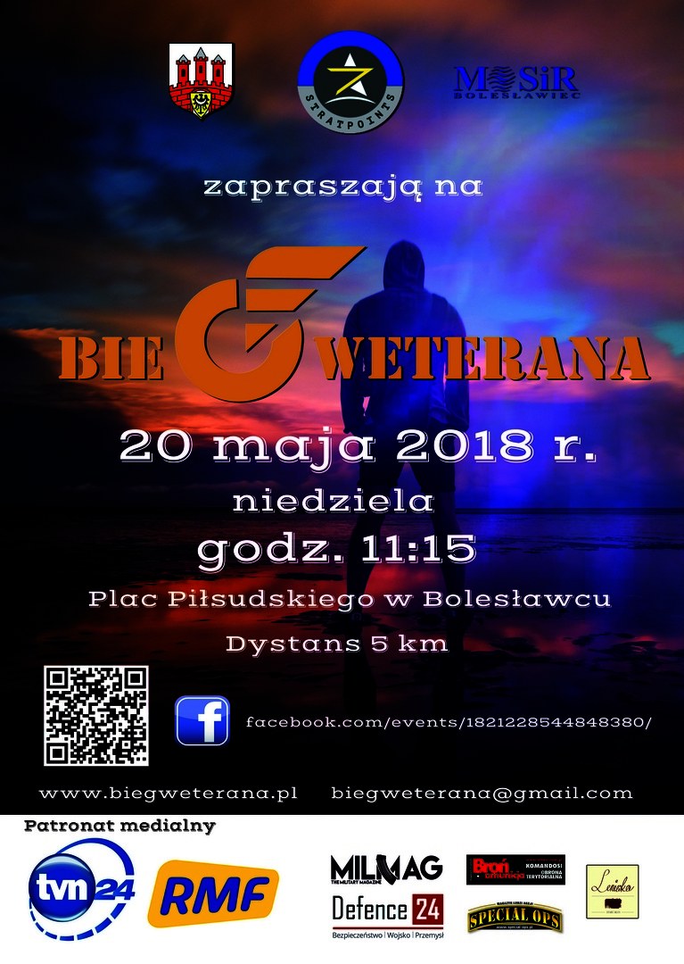 Plakat reklamujący na Bieg Weterana /