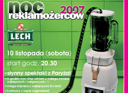 Plakat reklamujący Noc Reklamożerców, która odbędzie się w Krakowie /
