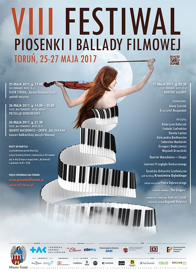 Plakat VIII Festiwalu Piosenki i Ballady Filmowej w Toruniu /materiały programowe