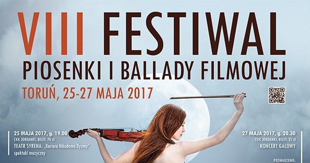 Plakat VIII Festiwalu Piosenki i Ballady Filmowej w Toruniu /materiały programowe