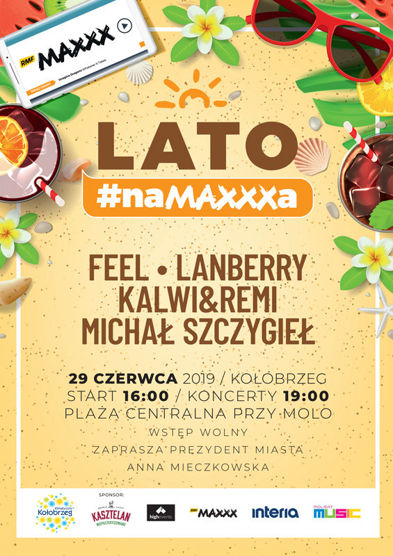 Plakat zapowiadający "Lato #naMAXXXa" w Kołobrzegu /