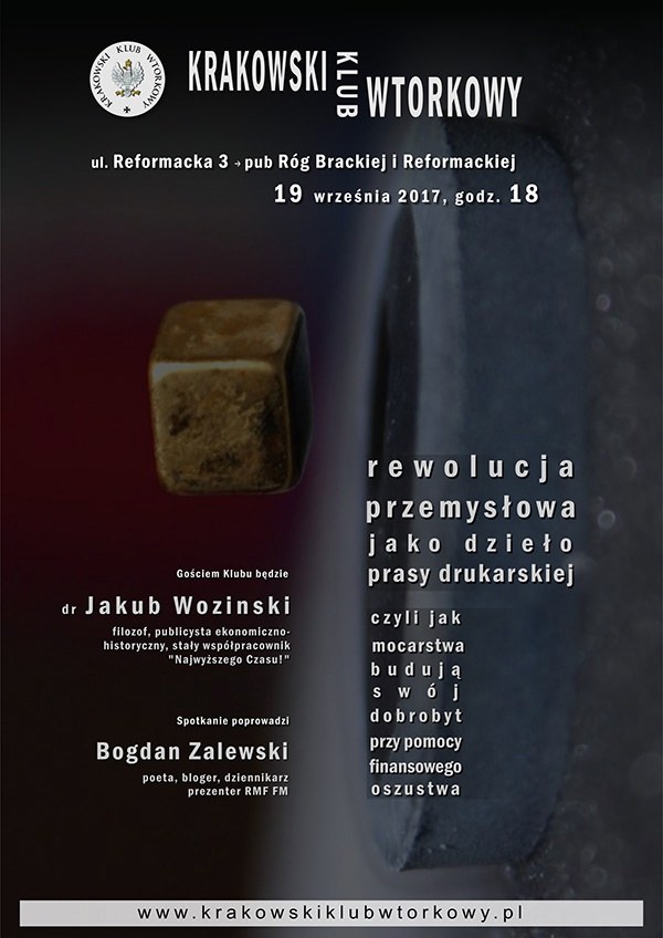 Plakat zapowiadający spotkanie Krakowskiego Klubu Wtorkowego /Krakowski Klub Wtorkowy /Materiały prasowe