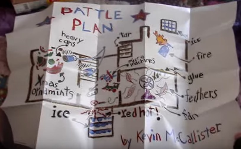 Plan ataku w formie mapy z filmu "Kevin sam w domu" - zdjęcie pochodzi z filmu zamieszczonego w serwisie youtube.com na profilu: deadbydawn93 /materiały źródłowe