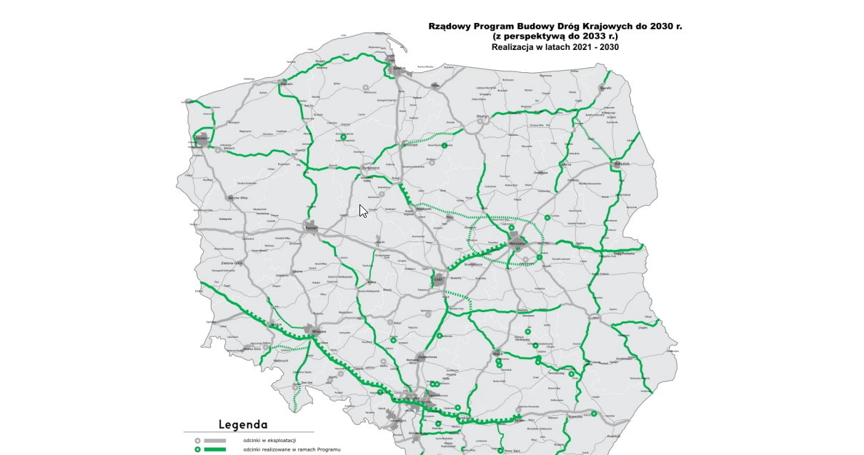 Plan budowy dróg na latach 2023-2030 /GDDKiA