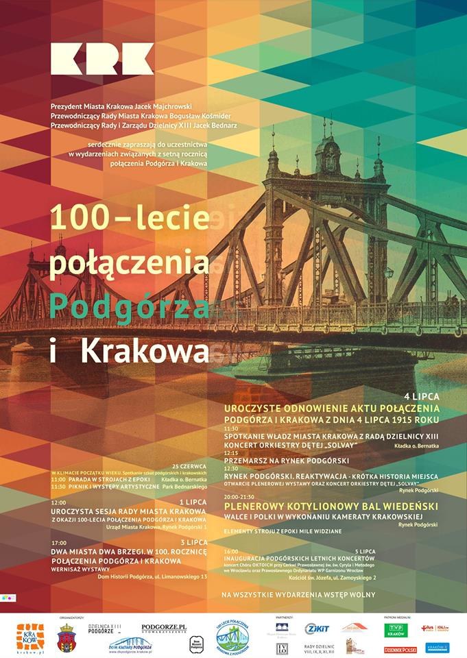 Plan obchodów 100-lecia połączenia Podgórza i Krakowa /materiały prasowe