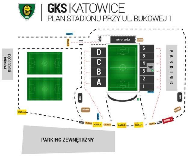 Plan obecnego stadionu Katowic przy Bukowej 1 /Informacja prasowa