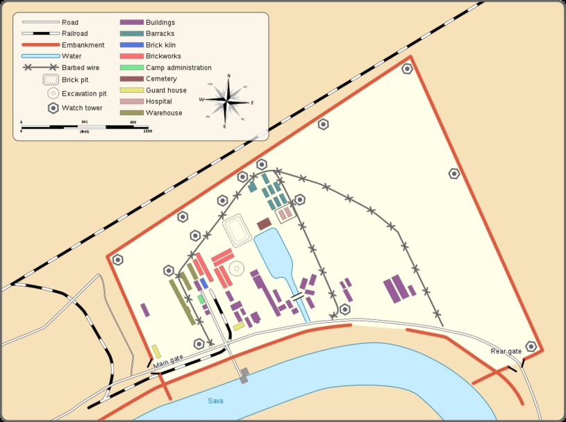 Plan obozu Jasenovac /Wikimedia Commons /domena publiczna