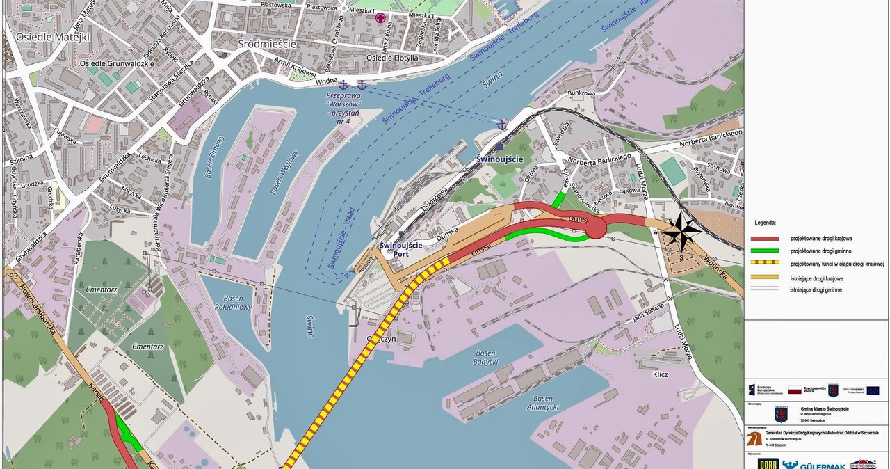 Plan orientacyjny tunelu w Świnoujściu /GDDKiA