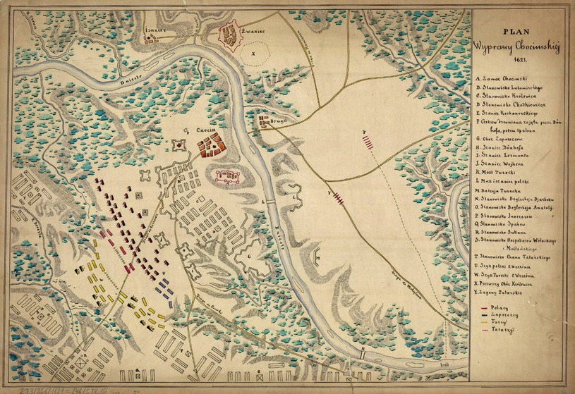 Plan wyprawy chocimskiej 1621 r. /Biblioteka Narodowa