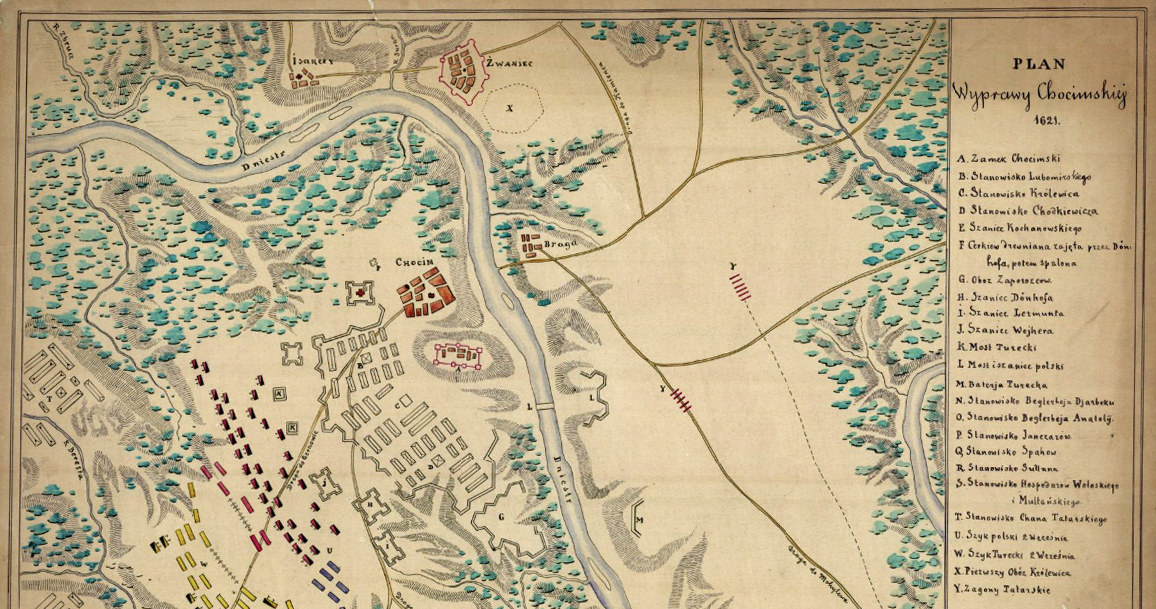 Plan wyprawy chocimskiej 1621 r. /Biblioteka Narodowa