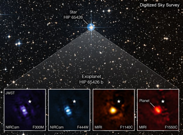 Planeta HIP 65426 b w różnych zakresach podczerwieni /Materiały prasowe