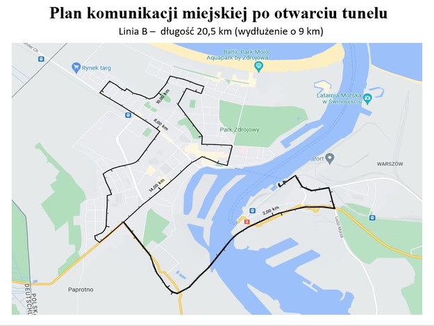 Planowana linia B /swinoujscie.pl /