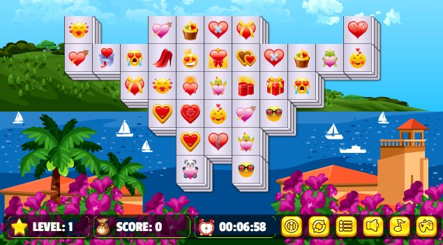 Plansza gry online za darmo Valentines Mahjong Delux /Click.pl