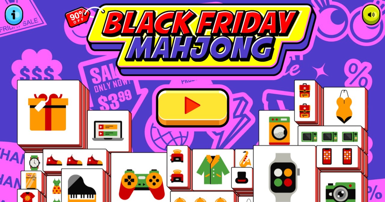 Plansza początkowa gry online za darmo Black Friday Mahjong /Click.pl