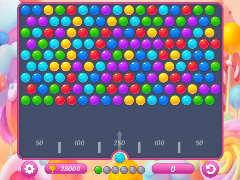 Plansza startowa gry click Bubble Shooter Candy 2