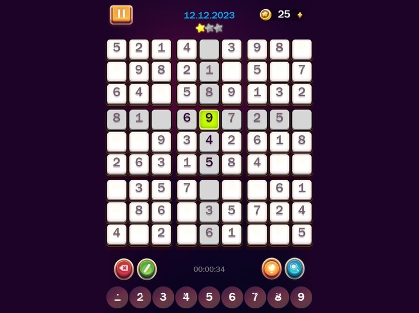Plansza startowa gry online za darmo Daily Sudoku /Click.pl
