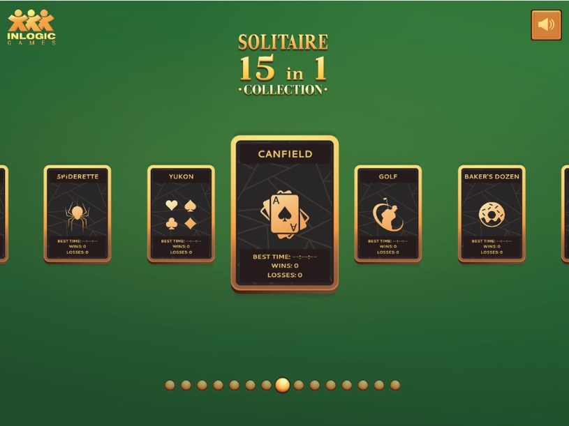 Plansza startowa gry online za darmo Pasjans Solitaire 15 in 1 Collection /Click.pl