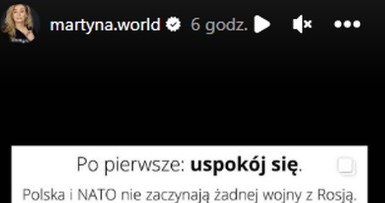 Plansza udostępniona przez Martynę Wojciechowską na Instastories. /Instagram/ martyna.world /Instagram