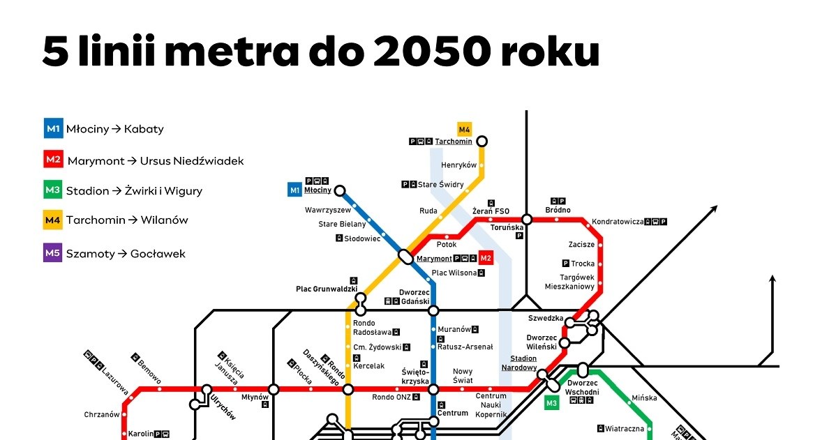 Plany 5 linii metra w Warszawie. /UM Warszawa /materiał zewnętrzny