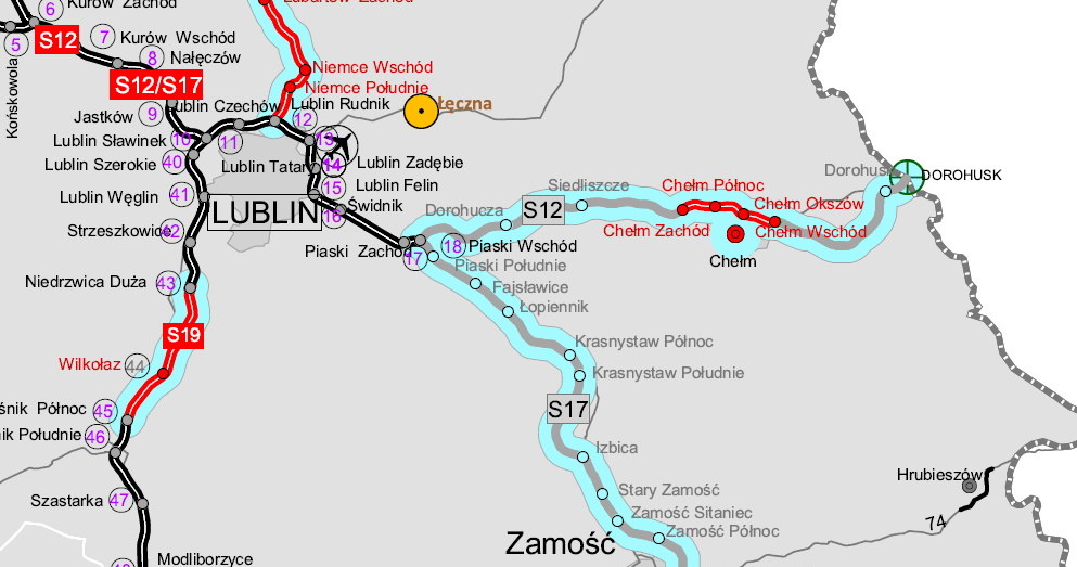 Plany zakładają wybudowanie drogi S12 aż do granicy z Ukrainą /GDDKiA
