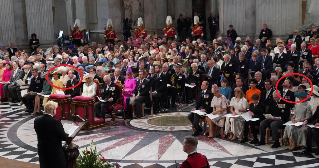 Platynowy Jubileusz Królowej Elżbiety. Harry i William siedzą osobno /WPA Pool / Pool /Getty Images