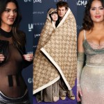 Plejada sław na gali LACMA Art+. Wydekoltowana Salma Hayek, roznegliżowana Kendall Jenner, Billie Eilish w kocu