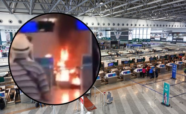 Płonący terminal i agresor z młotkiem. Szokujące sceny na lotnisku w Mediolanie 