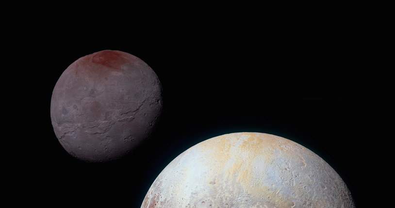 Pluton i Charon na "wspólnym" zdjęciu wykonanym kamerą MVIC /NASA