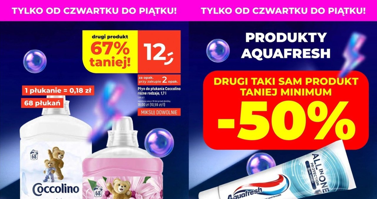 Płyny do płukania Coccolino i pasty Aquafresh nawet 67% w Dealz /Dealz /INTERIA.PL