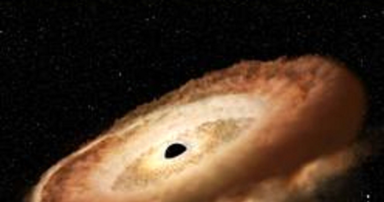 Po ataku czarnej dziury na gwiazdę pozostaje jedynie materia przypominająca "pączek z dziurką". Potem ją także pochłania czarna dziura /NASA