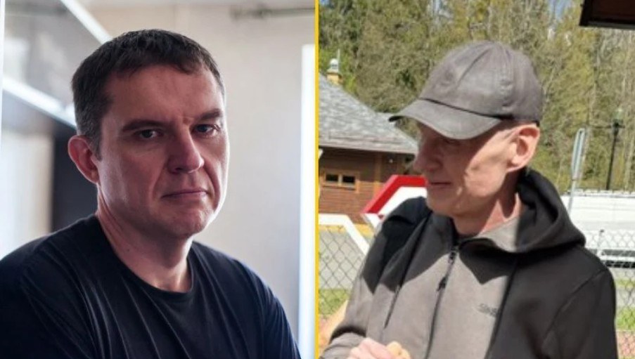 Po lewej Andrzej Poczobut 13 września 2016 roku, po prawej Andrzej Poczobut w dniu uwolnienia, 28 kwietnia tego roku //-/AFP/East News/Kancelaria Premiera /East News /East News