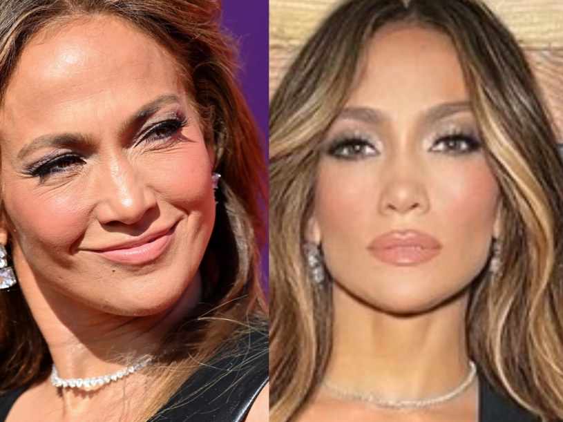 Po lewej - Jennifer Lopez na zdjęciu zrobionym przez fotoreporterów, po prawej - artystka na zdjęciach dodawanych na Instagram @jlo/ /Axelle/Bauer-Griffin/FilmMagic /Getty Images