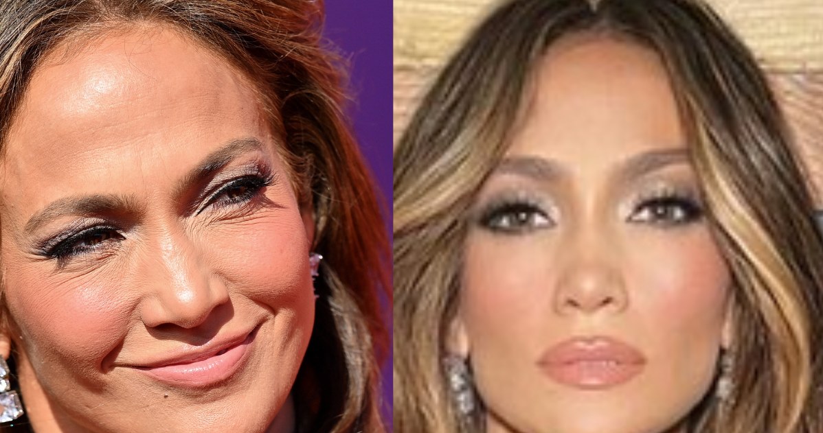 Po lewej - Jennifer Lopez na zdjęciu zrobionym przez fotoreporterów, po prawej - artystka na zdjęciach dodawanych na Instagram @jlo/ /Axelle/Bauer-Griffin/FilmMagic /Getty Images