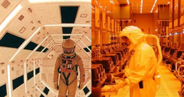 Po lewej kadr z "Odyseji kosmicznej 2001", po prawej - fabryka Intela w Lexlip. Jest podobnieństwo? /INTERIA.PL