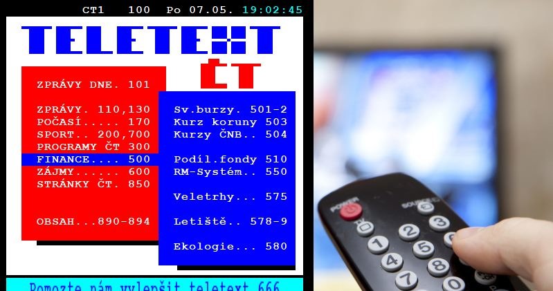 Po lewej teletekst dostępny przy ČT1 HD Tyle można podejrzeć w momencie publikacji tekstu  Zrzut ekranu teletekstu od Sat Kuriera /123RF/PICSEL