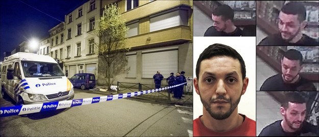 Po prawej: Mohamed Abrini, po lewej: piątkowa operacja belgijskiej policji w Brukseli /BELGIAN FEDERAL POLICE/HANDOUT /PAP/EPA