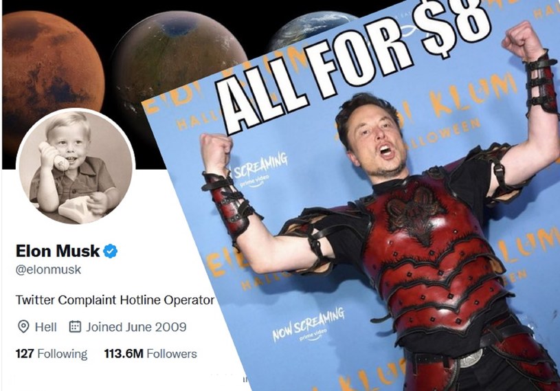 Po przejęciu Twittera  poznaliśmy nowe oblicze Elona Muska. Poziom jego żartów budzi obawy o stan umysłu miliardera /Twitter