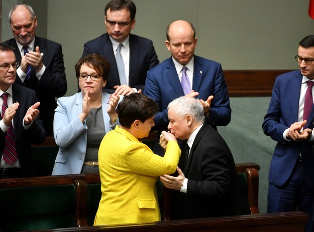 Po przemówieniu premier w Sejmie /Bartłomiej Zborowski /PAP