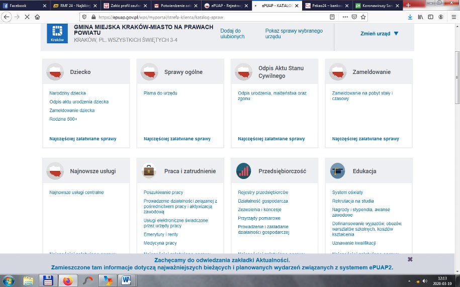 Po uzyskaniu danych z profilu zaufanego, logujemy się na portalu ePUAP /zrzut ekranu /